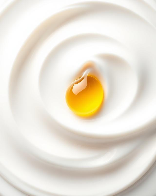 Luxury face cream texture with golden argan oil drop