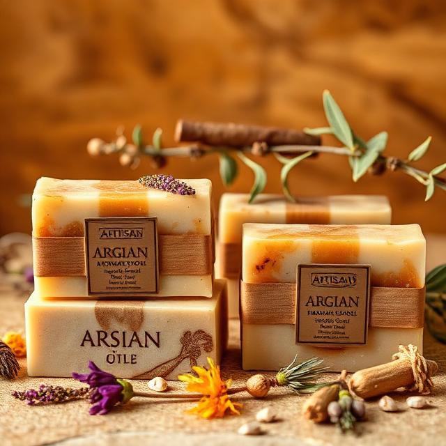 Artisan argan oil soap bars for spa products